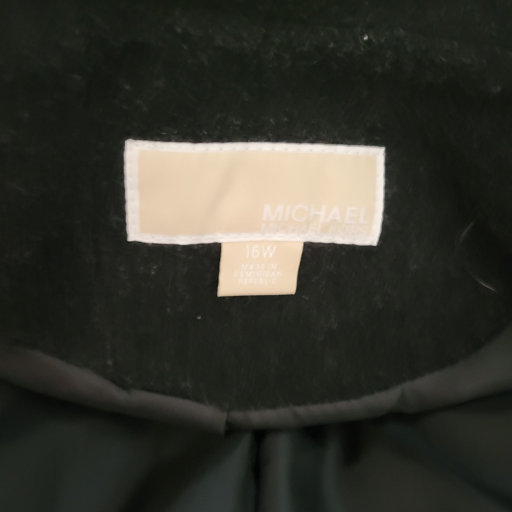 Michael Kors Womens Charcoal Gray Wool Blend Trench Coat Sz 16W - Picture 5 of 13